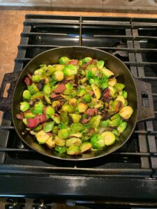 Brussels Sprouts Stir Fry recipe in pan