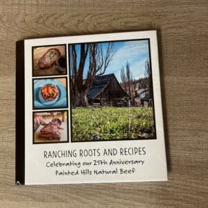 Ranching Roots and Recipes Book on the table