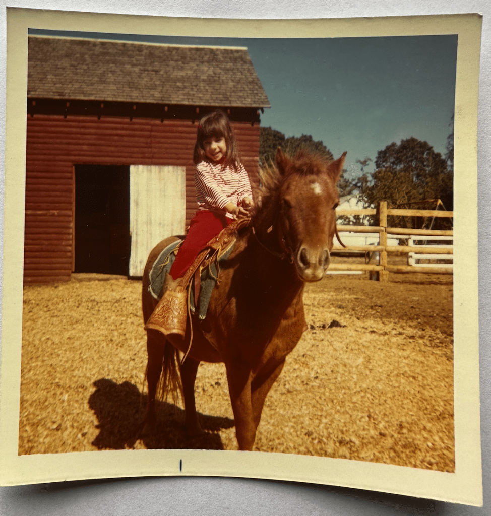 Gabrielle (young girl) on Sam (horse)